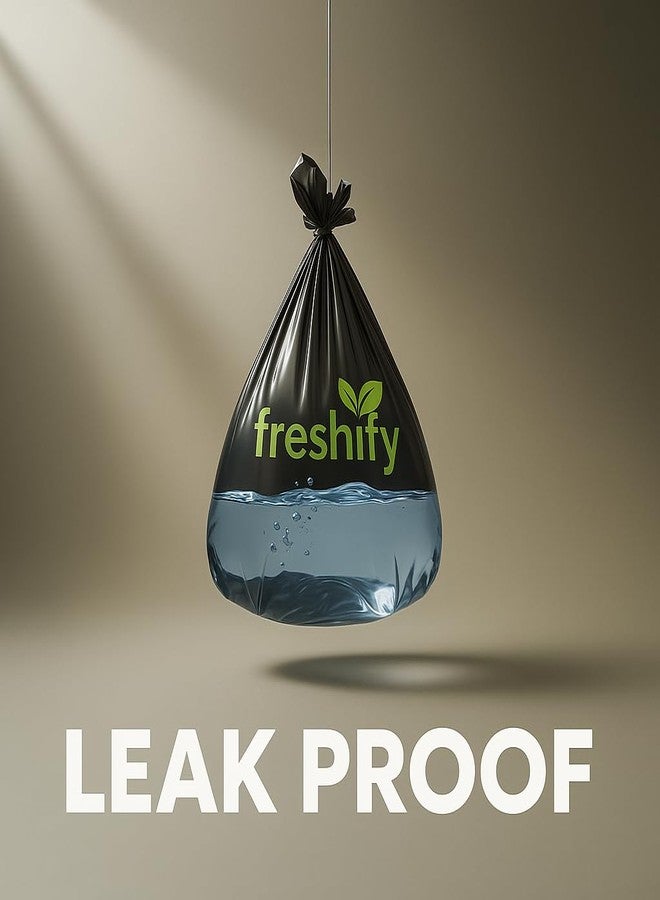 Freshify Premium Garbage Bags | 60 Pcs | Large - 24 X 32| 15 Bags * 4 Rolls | Strong & Leak Proof Dustbin Bag | Black | Perfect for Home And Office Use| Wet And Dry Both - Image 4
